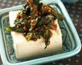 ほうれん草の肉味噌ぶっかけ豆腐作り方2写真