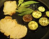 秋野菜でバルサミコ風味の豚てりカフェ丼作り方5写真