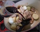 油不使用！うまうま鶏と卵のしょうゆ煮♪作り方3写真