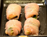 ささみで♪山芋と梅と海苔巻き巻き焼き～☆作り方6写真