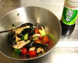 茹で鶏とわかめの青じそ風味サラダ作り方6写真