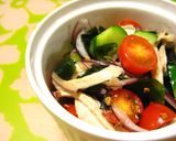 茹で鶏とわかめの青じそ風味サラダ作り方7写真