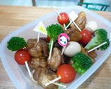 運動会弁当　赤組がんばれ作り方3写真