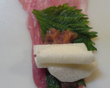 　美味!！梅と長芋の肉巻きてんぷら作り方1写真