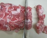 お弁当に★豚コマ切れ肉でバジルバーグ☆作り方1写真