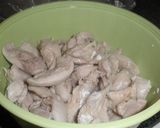 鶏のもも肉で青椒肉絲作り方1写真