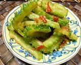ゴーヤのレンジ蒸し☆紹興酒・豆板醤和え作り方3写真