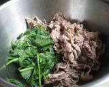 ☆牛肉とほうれん草のお好みソース和え☆作り方3写真