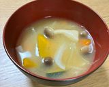 かぼちゃとしめじの味噌汁作り方6写真