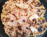 簡単ランチ！キャベツと海鮮のお好み焼き作り方10写真