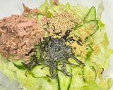 塩昆布とツナの無限レタスきゅうりサラダ🥗作り方4写真