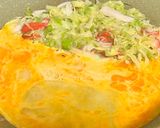 朝ご飯♡お1人様♡千切りキャベツオムレツ作り方3写真