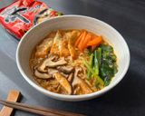 ニラ人参椎茸油揚げチーズの辛ラーメン作り方4写真
