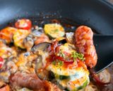 夏野菜とウインナーのハニケチャチーズ焼き作り方5写真