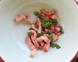 ベーコンと青唐辛子の炒めうどん塩昆布・魚醤風味作り方5写真
