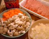 手早く！トマト缶とひき肉でカレー作り方1写真