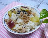 ほっこほこ♪さつま芋&そぼろのご飯作り方4写真