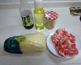 簡単　豚肉とエノキのあっさりポン酢作り方1写真