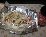 鮭と玉ねぎキノコの中華風ホイル焼き作り方3写真