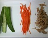 オクラとにんじん、ゴボウの豚肉巻き作り方1写真