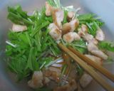 焼きたて鶏と水菜、しらがねぎのサラダ作り方3写真