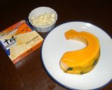 かぼちゃサラダに白みそ＋スマートチーズ作り方1写真