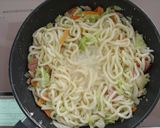 うどんdeカルボナーラ風♬作り方3写真