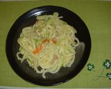 うどんdeカルボナーラ風♬作り方5写真