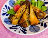 残り野菜と豚ひき肉で作る簡単春巻き作り方7写真