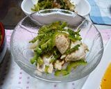 ゴーヤと豚肉の梅肉和え作り方4写真