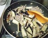 茄子とピーマンのひき肉丼作り方3写真