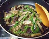茄子とピーマンのひき肉丼作り方4写真