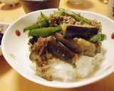 茄子とピーマンのひき肉丼作り方5写真