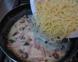 きのことベーコンのPチーズクリームパスタ作り方6写真