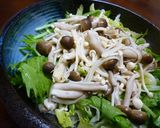 レンジで簡単！水菜ときのこのサラダ作り方3写真