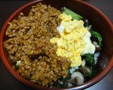坦々肉味噌風丼作り方4写真