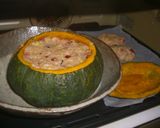 かぼちゃに入った大きなつくね作り方4写真