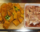 鶏とかぼちゃの炒め煮作り方1写真