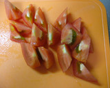 トマトとふんわり卵のごま油炒め♪作り方1写真