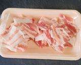 三つ葉と春菊と豚バラ肉の焼きうどん作り方3写真