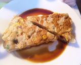 野菜と全粒粉のフライパンケーキ作り方3写真
