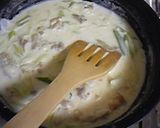 せせりと白ネギのクリームパスタ作り方4写真