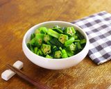 レンジで★オクラと小松菜の白だし和え作り方5写真