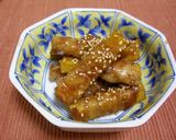 副菜～さつま芋の豚肉巻き！！お弁当にも☆作り方5写真