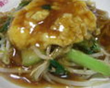 青梗菜ともやしととろーり半熟卵のあんかけ作り方7写真