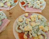 ゴーヤ粒マスタードon餃子の皮ピザ作り方5写真