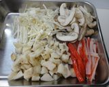 れんこん入り♪カニカマきのこ雑炊☆作り方1写真