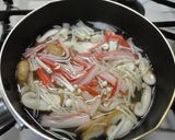 れんこん入り♪カニカマきのこ雑炊☆作り方3写真