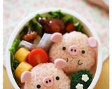ブタちゃんおにぎり＊キャラ弁作り方8写真