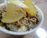 簡単！豚ひき肉と大根と長ねぎの旨旨丼作り方10写真